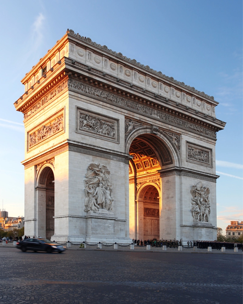 Famous Arc de Triomphe in Paris, France