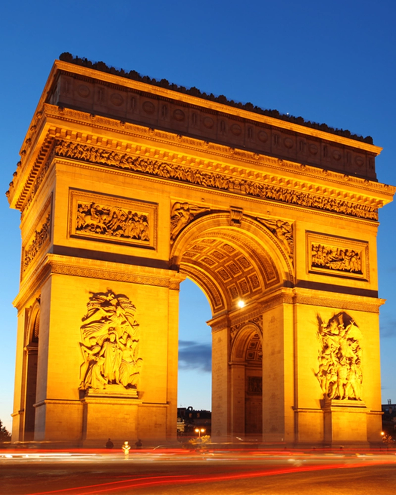 Famous Arc de Triomphe in Paris, France